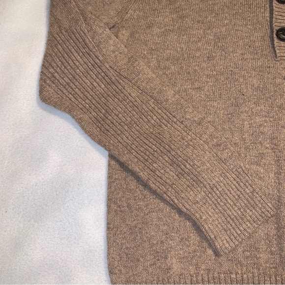 Vintage REI 1/4 Button Fisherman Knit Sweater Mens Medium Beige GUC - Picture 5 of 8